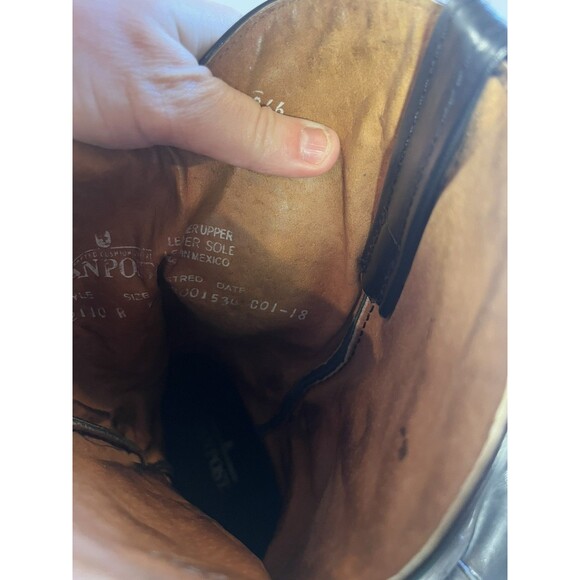 Dan Post Black Leather Western Cowboy Boots- 9 EW Made in Mexico - Picture 10 of 16